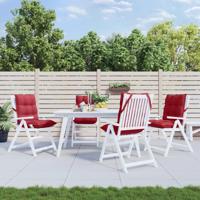 VidaXL Stoelkussens 4 st lage rug oxford stof wijnrood