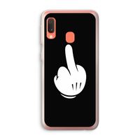 Middle finger black: Samsung Galaxy A20e Transparant Hoesje