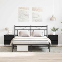 Nachtkastje 2 pcs Zwart eiken 40 x 35 x 50 cm Bewerkt hout