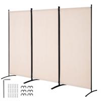 VEVOR scheidingswand 260x184x52cm 3 panelen beige privacyscherm