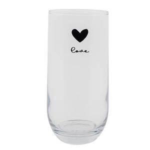 Clayre & Eef Waterglas 280 ml Glas Hart Love Longdrinkglas