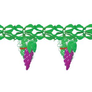 Druiven en wijn thema feest slingers - 400 cm - brandvertragend papier - versiering wijnavond