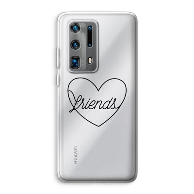 Friends heart black: Huawei P40 Pro Plus Transparant Hoesje