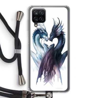 Yin Yang Dragons: Samsung Galaxy A12 Transparant Hoesje met koord