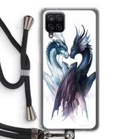 Yin Yang Dragons: Samsung Galaxy A12 Transparant Hoesje met koord
