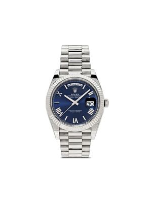 Rolex montre Day-Date 40 mm pre-owned (2018) - Bleu