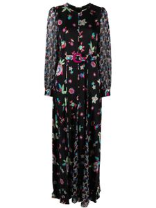 DVF Diane von Furstenberg robe longue Elliot à taille ceinturée - Noir