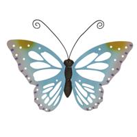 Grote lichtblauwe vlinders/muurvlinders 51 x 38 cm cm tuindecoratie - thumbnail