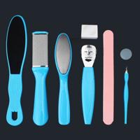8 in 1 dode harde huid Callus Remover Scraper pedicure rasp tools draagbare Cuticle Pusher nagel voetverzorging tool