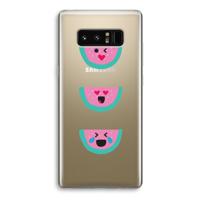 Smiley watermeloen: Samsung Galaxy Note 8 Transparant Hoesje
