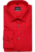 Venti Modern Fit Overhemd rood, Effen - thumbnail