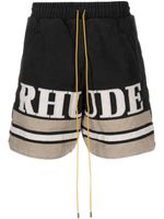 RHUDE short en coton à logo brodé - Noir - thumbnail