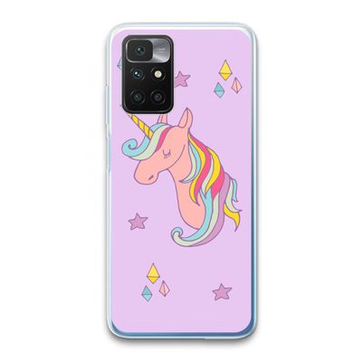 Roze eenhoorn: Xiaomi Redmi 10 Transparant Hoesje