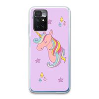 Roze eenhoorn: Xiaomi Redmi 10 Transparant Hoesje