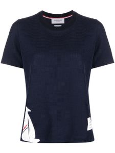 Thom Browne t-shirt à détail de patch - Bleu