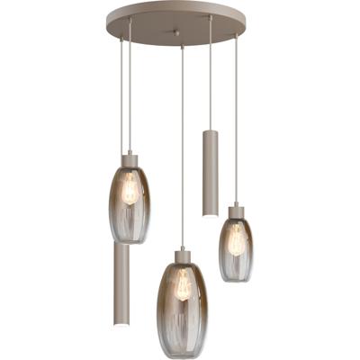 Masterlight Vide hanglampOlive 3x glas - 2x Run - zand - Ø50cm - 2432-36-50-5RT202111