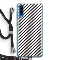 Strepen zwart-wit: Samsung Galaxy A50 Transparant Hoesje met koord