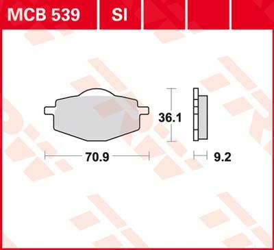 TRW Remblokken, en remschoenen voor de moto, MCB539 Allround organisch