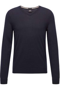 BOSS Slim Fit Trui donkerblauw, Effen