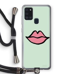 Kusje: Samsung Galaxy A21s Transparant Hoesje met koord