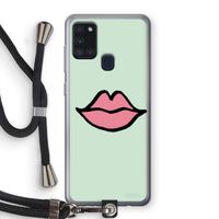 Kusje: Samsung Galaxy A21s Transparant Hoesje met koord