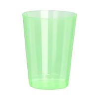 Beker - 6x - groen - kunststof - 280ml - herbruikbaar glas