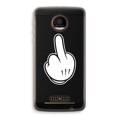 Middle finger white: Motorola Moto Z Force Transparant Hoesje