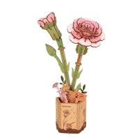 Robotime Rowood 3D houten roze anjer