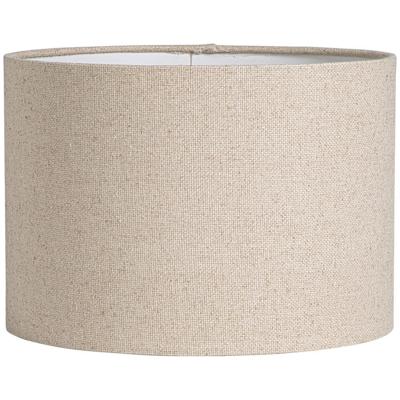 Leen Bakker - Lampenkap Luna Cilinder Naturel - 21xØ30 Cm - Katoen - Crème#Wit