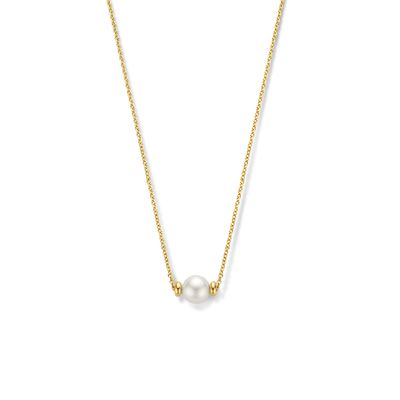 Ketting Parel geelgoud-zoetwaterparel 1,2 mm 42 - 44 - 46 cm