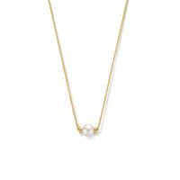 Ketting Parel geelgoud-zoetwaterparel 1,2 mm 42 - 44 - 46 cm