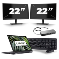 Lenovo ThinkPad X13 Yoga G1 - Intel Core i7-10e Generatie - 13 inch - Touch - 16GB RAM - 256GB SSD - Windows 11 Home + 2x 22 inch Monitor