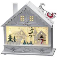 Konstsmide 3276-210 Houten figuur Huis Warmwit LED Warm-wit Timer, Schakelaar - thumbnail