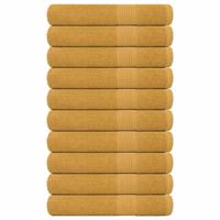 VidaXL Saunahanddoeken 10 st 80x200cm 360 g/m² 100% katoen goudkleurig VidaXL Saunahanddoeken 10 st 80x200cm 360 g/m² 100% katoen goudkleurig