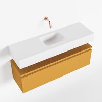 Toiletmeubel Mondiaz Andor | 100 cm | Meubelkleur Ocher | Lex vrijhangend wastafel Talc Midden | Zonder kraangat