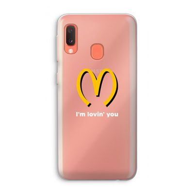 I'm lovin' you: Samsung Galaxy A20e Transparant Hoesje