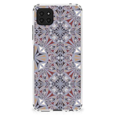 Samsung Galaxy A22 5G Anti-Shock Hoesje Flower Tiles Samsung Galaxy A22 5G Anti-Shock Hoesje Flower Tiles