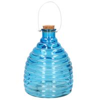 Wespenvanger/wespenval blauw van glas 21 cm