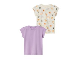 lupilu 2 baby t-shirts (50/56, Paars/wit)