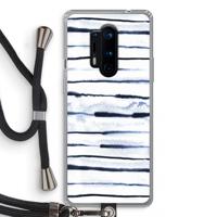 Ink Stripes: OnePlus 8 Pro Transparant Hoesje met koord