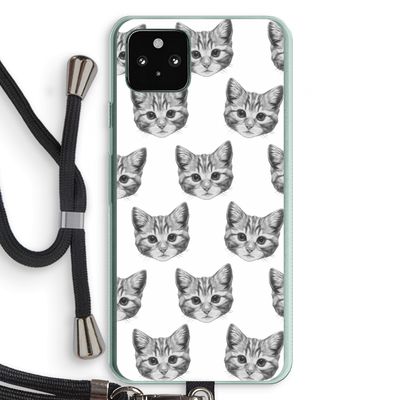 Kitten: Pixel 5a 5G Transparant Hoesje met koord