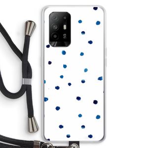 Blauwe stippen: Oppo A94 5G Transparant Hoesje met koord