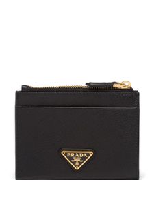 Prada porte-cartes en cuir Saffiano - Noir