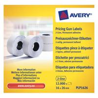 Avery-Zweckform Prijslabels PLP1626 Permanent hechtend Breedte etiket: 26 mm Hoogte etiket: 16 mm Wit 12000 stuk(s)