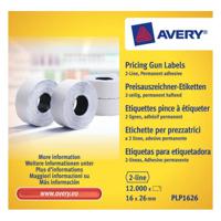 Avery-Zweckform Prijslabels PLP1626 Permanent hechtend Breedte etiket: 26 mm Hoogte etiket: 16 mm Wit 12000 stuk(s) - thumbnail