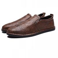 Casual ademend ronde hoofd lederen schoenen voor mannen (kleur: bruin maat: 43)