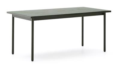 Kave Home Outdoor Eettafel 'Maurina' Cement en staal, 182 x 91cm, kleur Groen