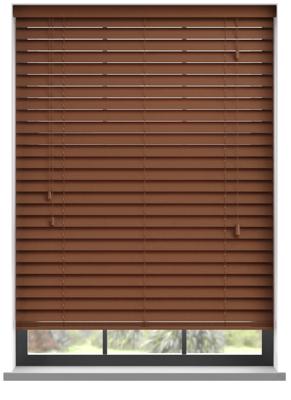 Houten jaloezie van lindehout met koord - Pecan