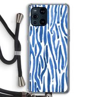 Blauwe nerven: Oppo Find X3 Pro Transparant Hoesje met koord