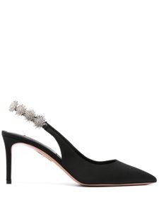 Aquazzura escarpins ornés de cristaux à bride arrière 90mm - Noir